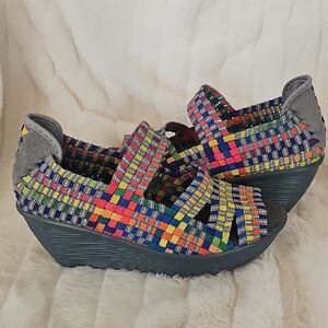 bernie mev. Colorful Woven Wedges